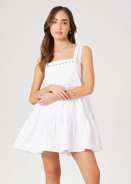 Lace Up Tiered Babydoll Dress