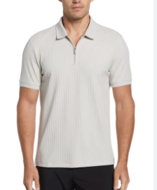 QUARTER ZIP RIBBED POLO