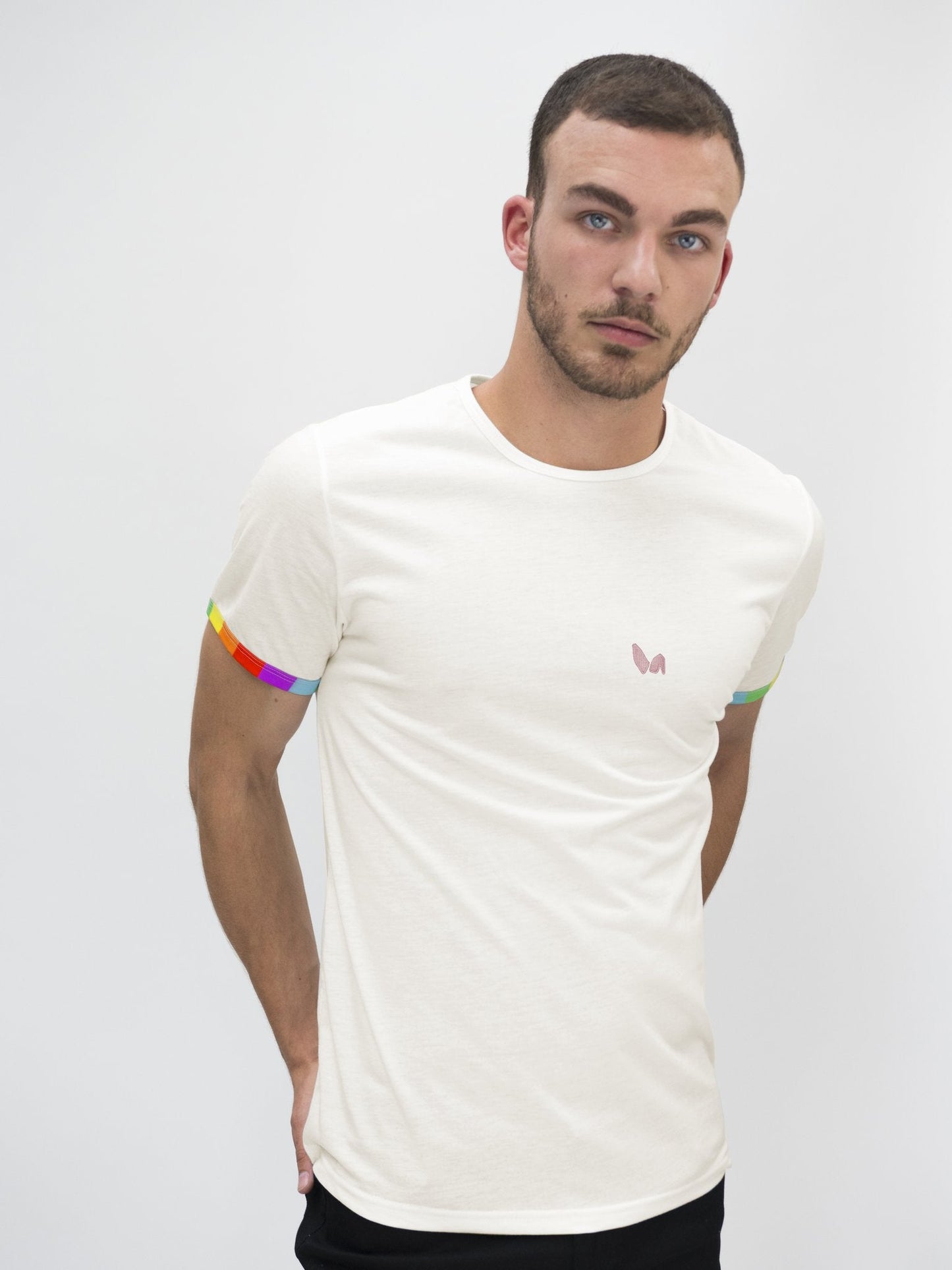 Cream Rainbow Sleeve T-shirt