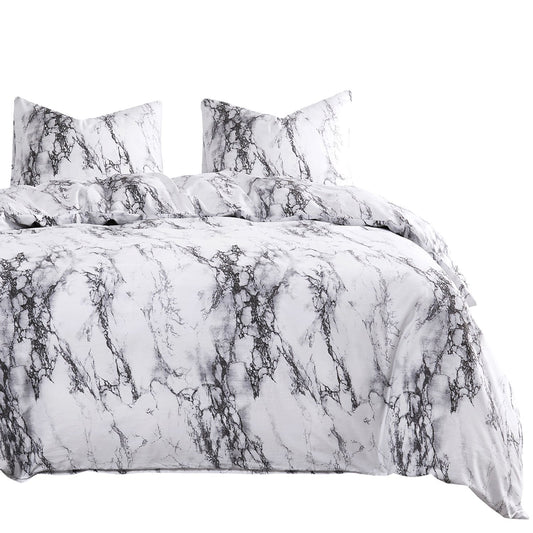 Marble Microfiber Duvet Cover Set