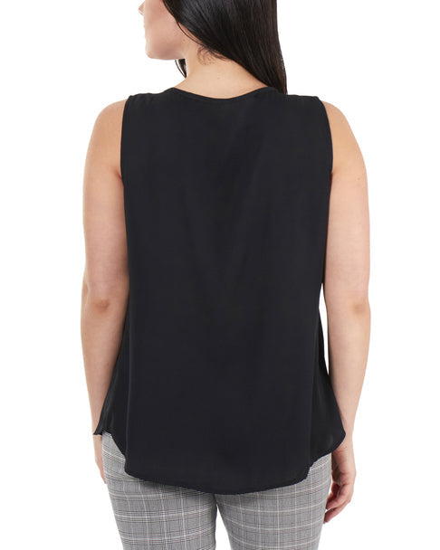 Sleeveless Keyhole Tank with Hardware Trim