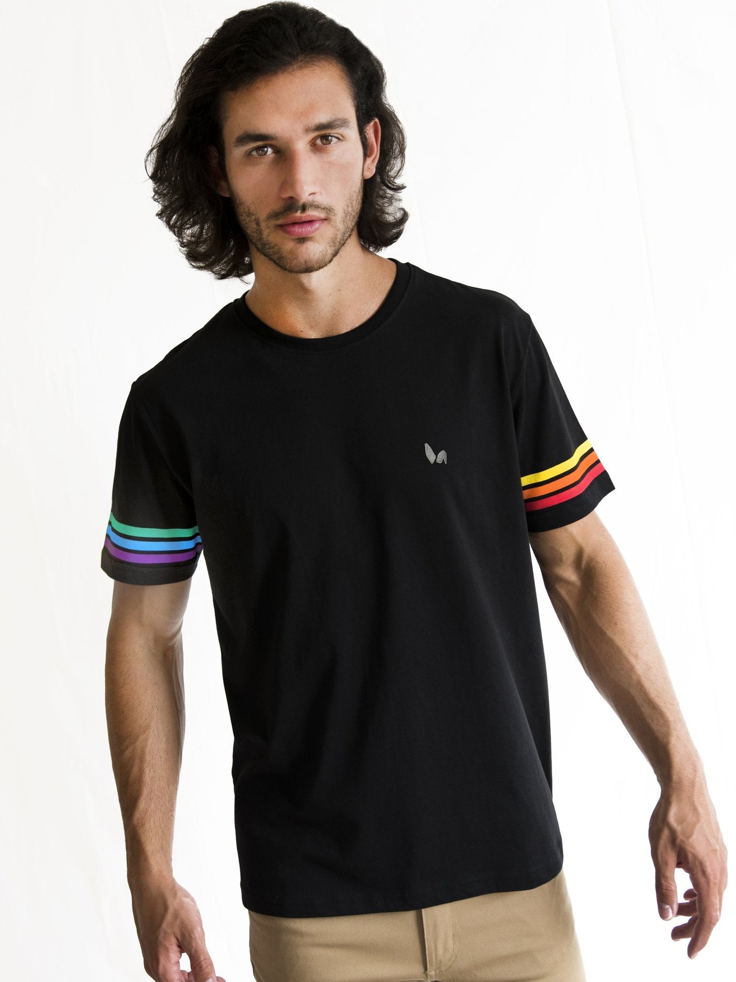 Cream Rainbow Sleeve T-shirt