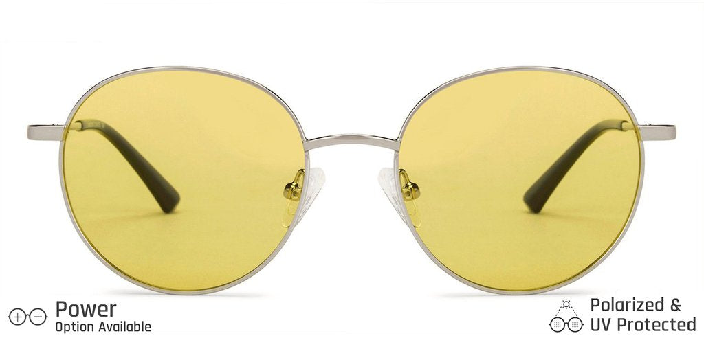 Gold Round Full Rim Unisex Sunglasses by Vincent Chase Polarized-138395