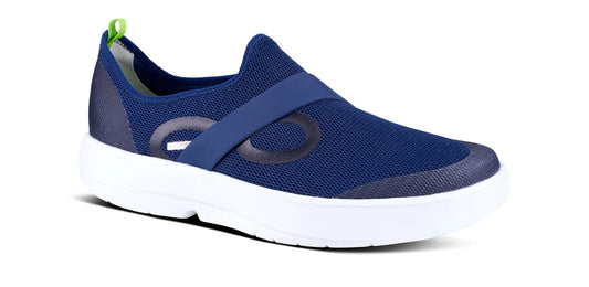 OOFOS Men's OOmg Low Shoe - White & Navy