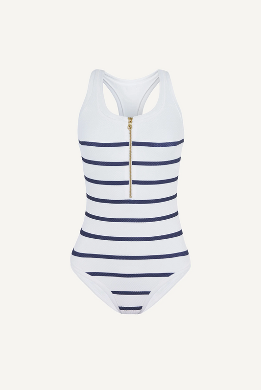 Core Nautical Textured Binding Racer Back One Piece