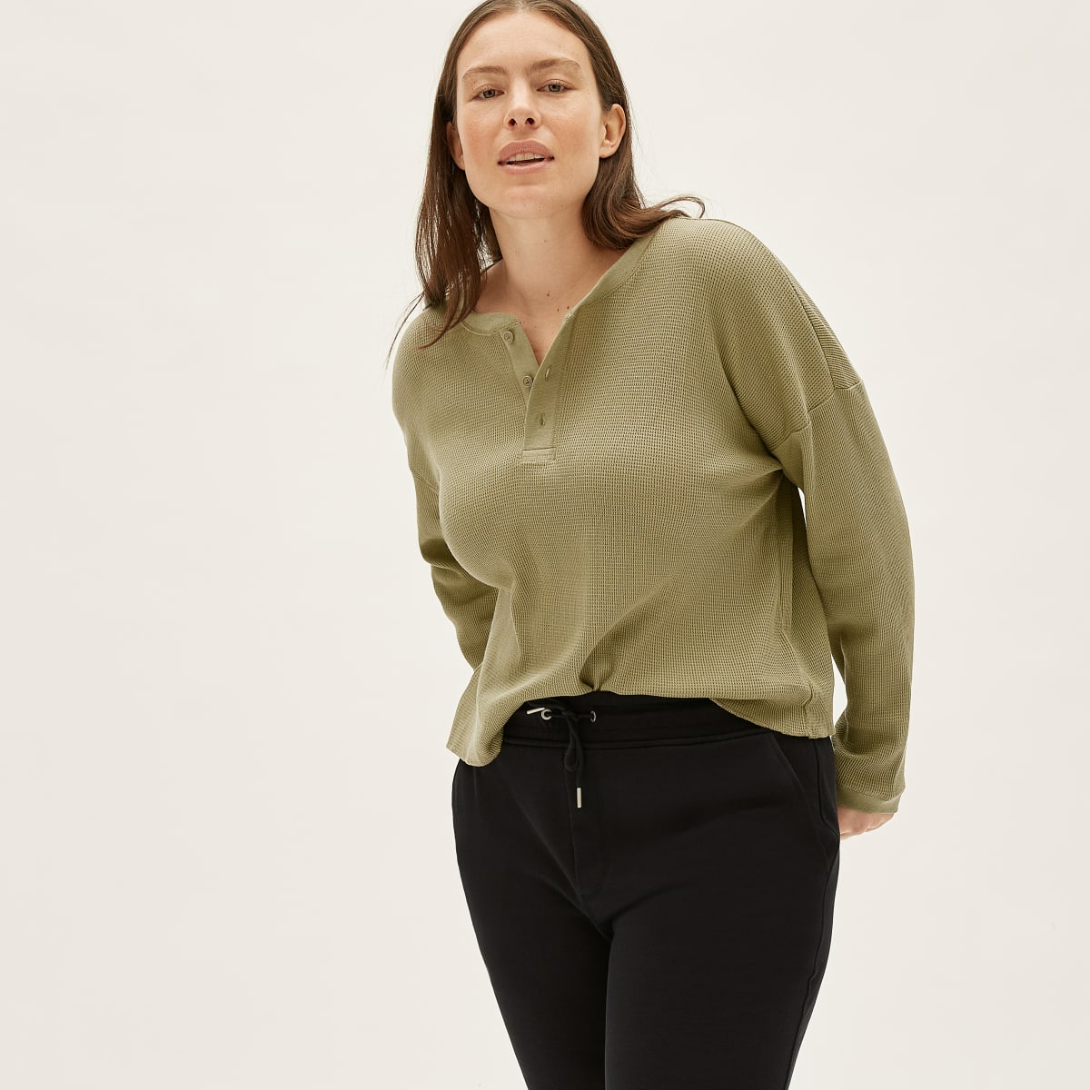 The Organic Cotton Waffle Henley