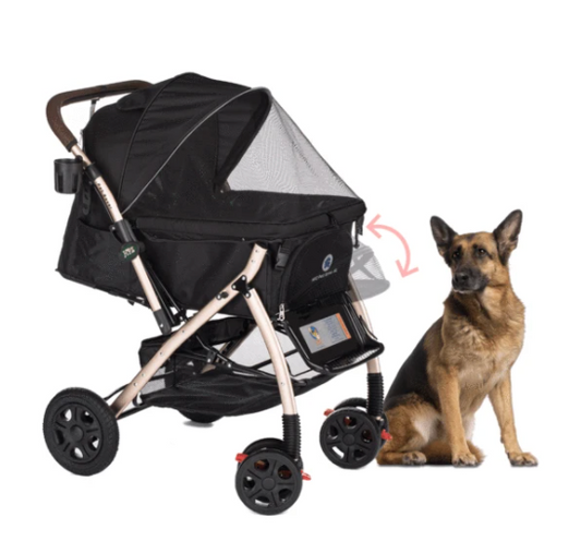 HPZ™ PET ROVER XL Extra-Long Premium Stroller For Small/Medium/Large Dogs, Cats And Pets