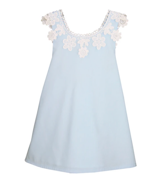 Cotton Baby Sundress with Big Floral Lace Detail