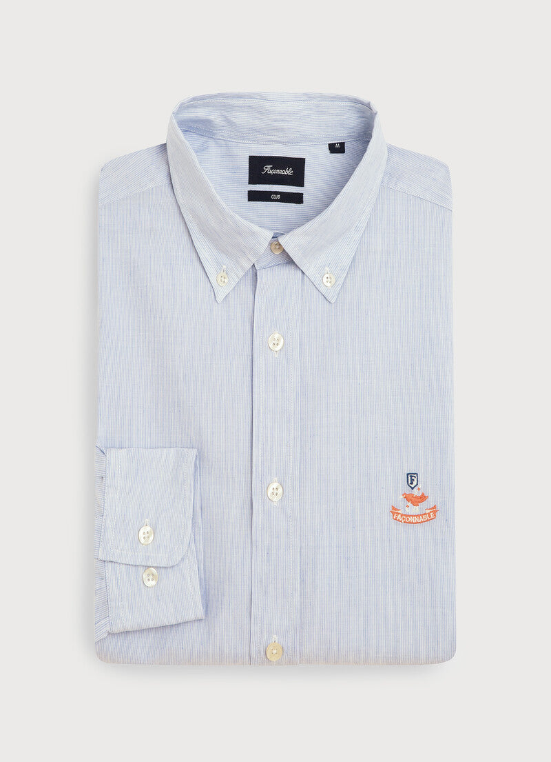 Façonnable - Textured cotton linen shirt