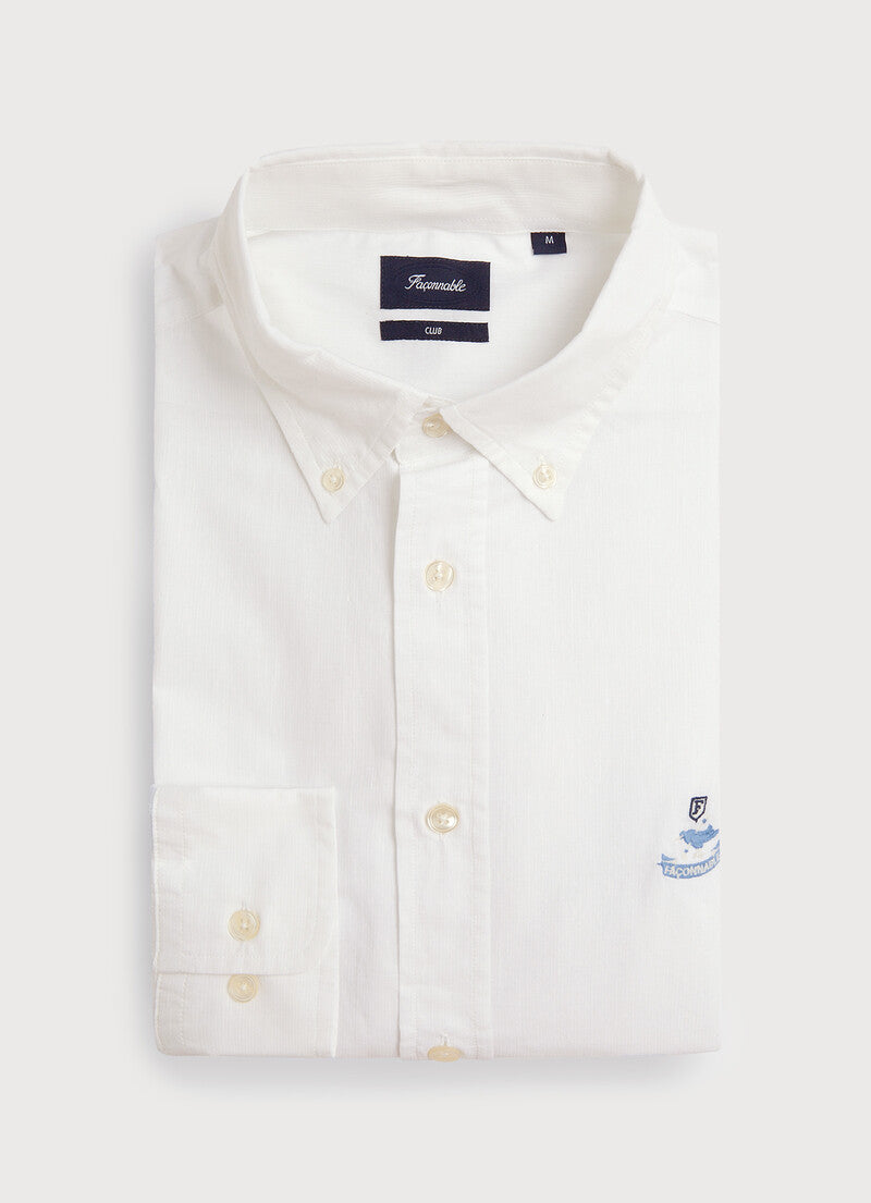 Façonnable - Textured cotton linen shirt
