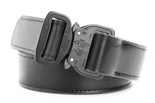 1.5" Matte Black Leather Gun Belt