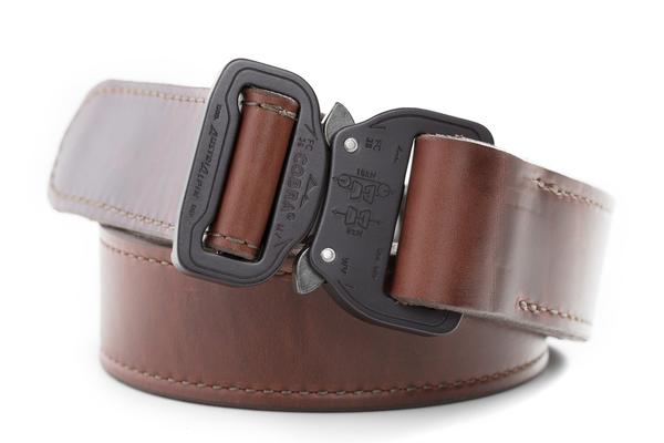 1.5" Matte Black Leather Gun Belt