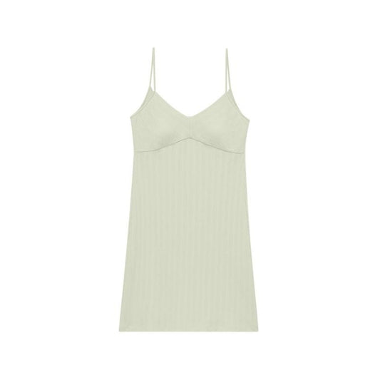 Laid Back Ribbed V-tie Padded Slip Dress