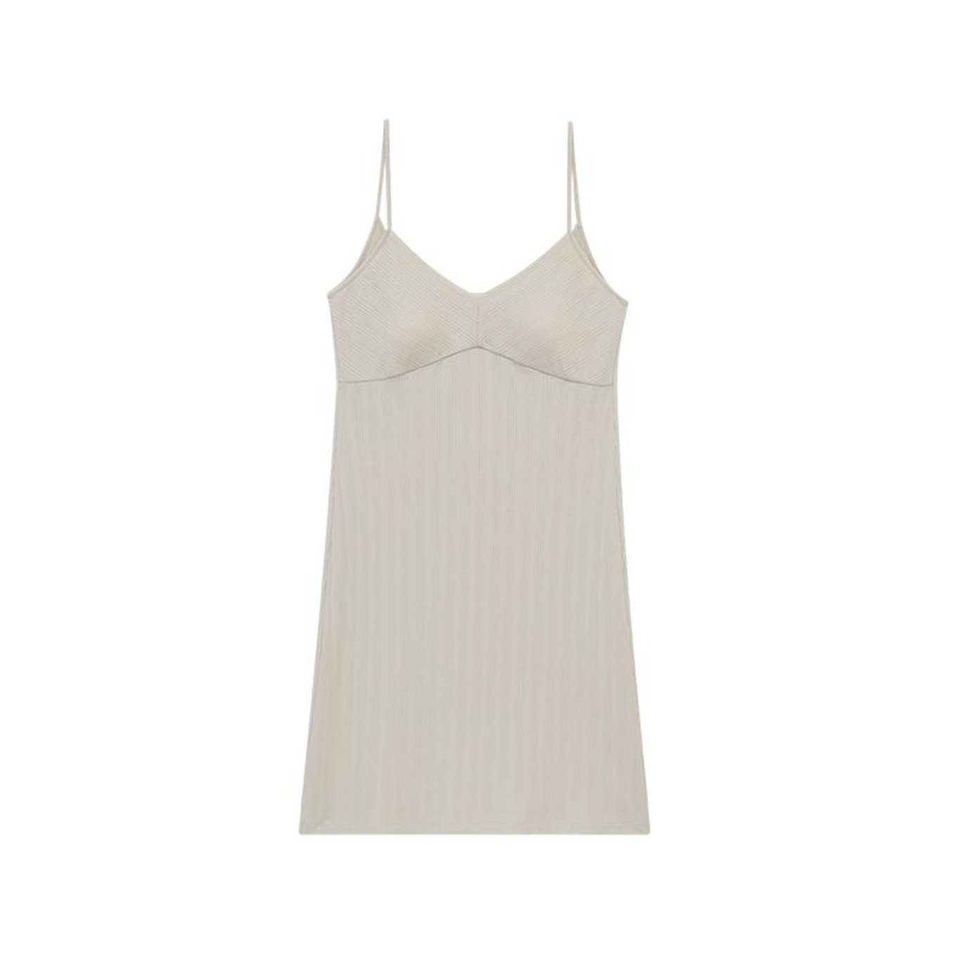 Laid Back Ribbed V-tie Padded Slip Dress