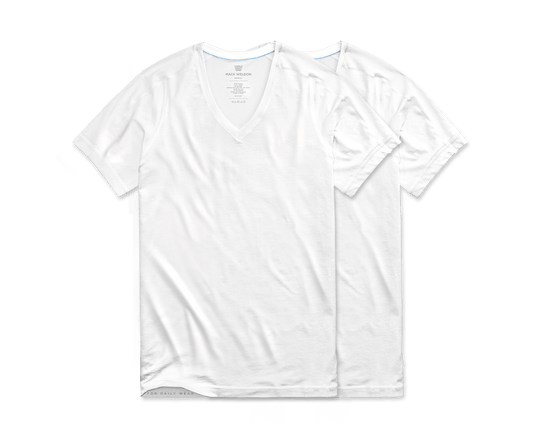 2-Pack 18-Hour Jersey V-Neck Undershirt - Bright White