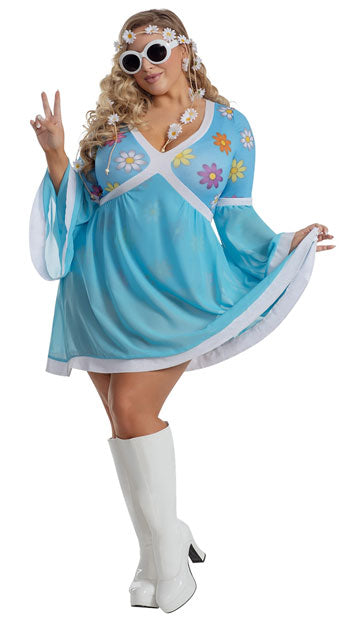 YANDY - PLUS SIZE FLOWER POWER COSTUME