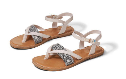 Natural Shimmer Canvas Mini Leopard Print Women's Lexie Sandals