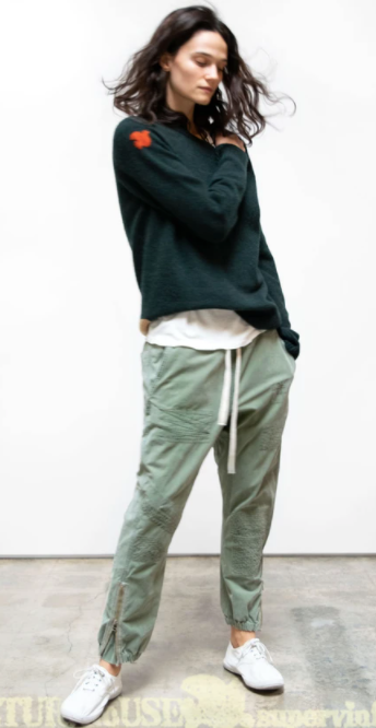 BACKSTRIKE DOVE LORO PIANA CASHMERE SUPERLUX crew - deepforest