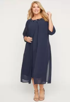 Midnight Dazzle Mesh Flyaway Dress