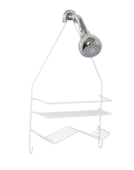 Zenna Home 7518W 10” X 18.5” X 3.75” White Shower Caddy
