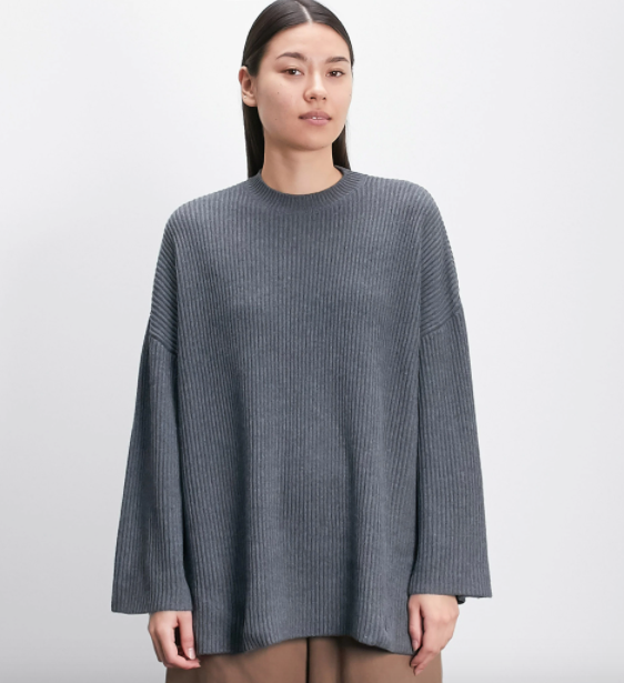 TRACER RIB SWEATER WITH SIDE SLITS