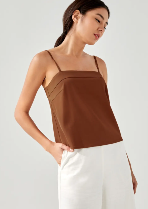 Kehlanie Straight Neck Camisole Top