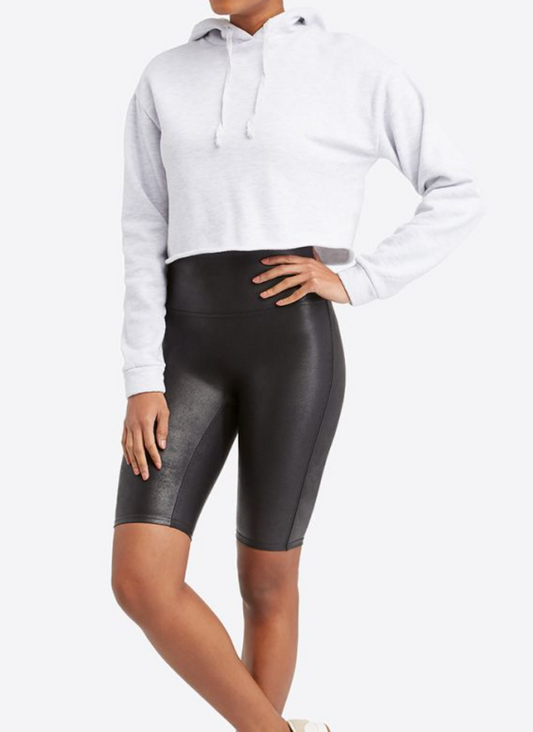 Faux Leather Bike Short