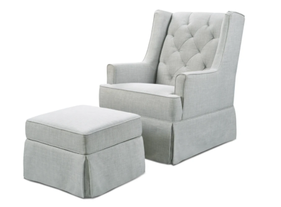Sadie Swivel Glider with Storage Ottoman