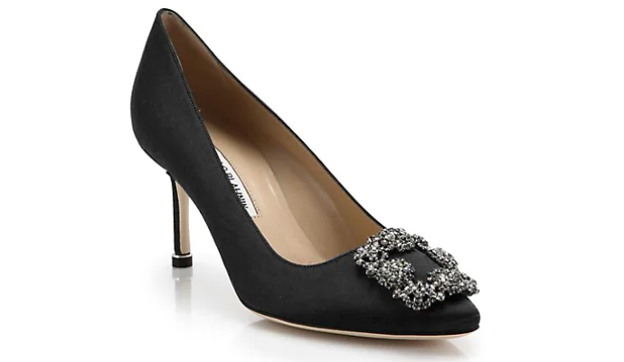Manolo Blahnik Hangisi 70 Embellished Satin Pumps