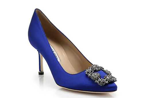 Manolo Blahnik Hangisi 70 Embellished Satin Pumps
