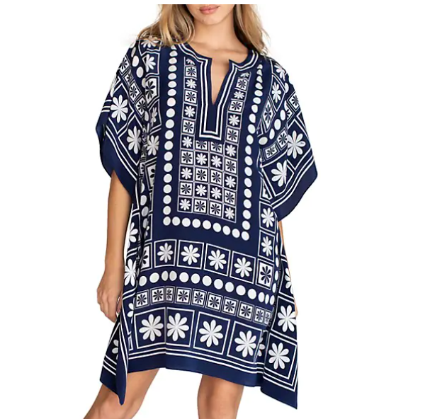 Trina Turk Theodora Silk Caftan Dress