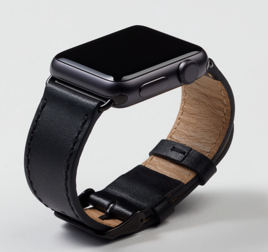 Luxe Leather Apple Watch Strap - Nero Black