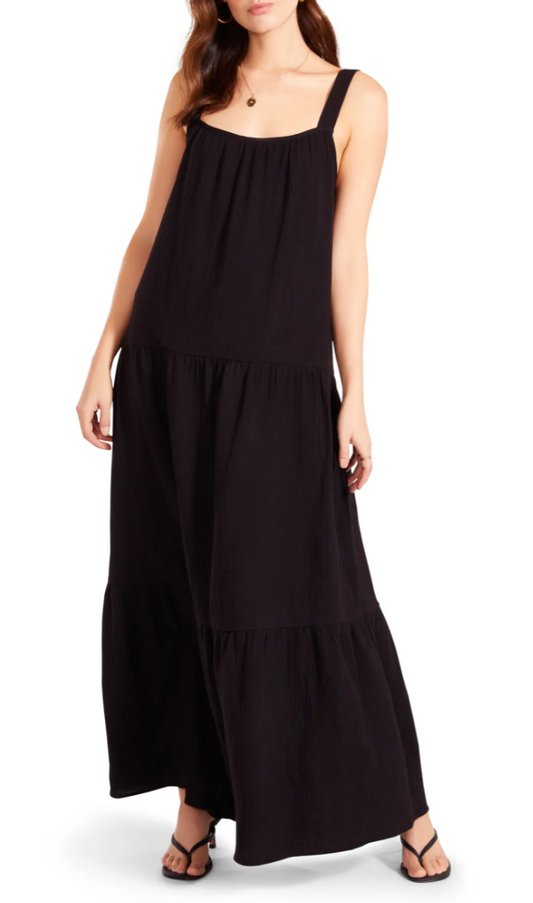 Arianna Sleeveless Tiered Cotton Maxi Dress