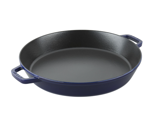 STAUB CAST IRON 15.75 INCH, DOUBLE HANDLE FRY PAN