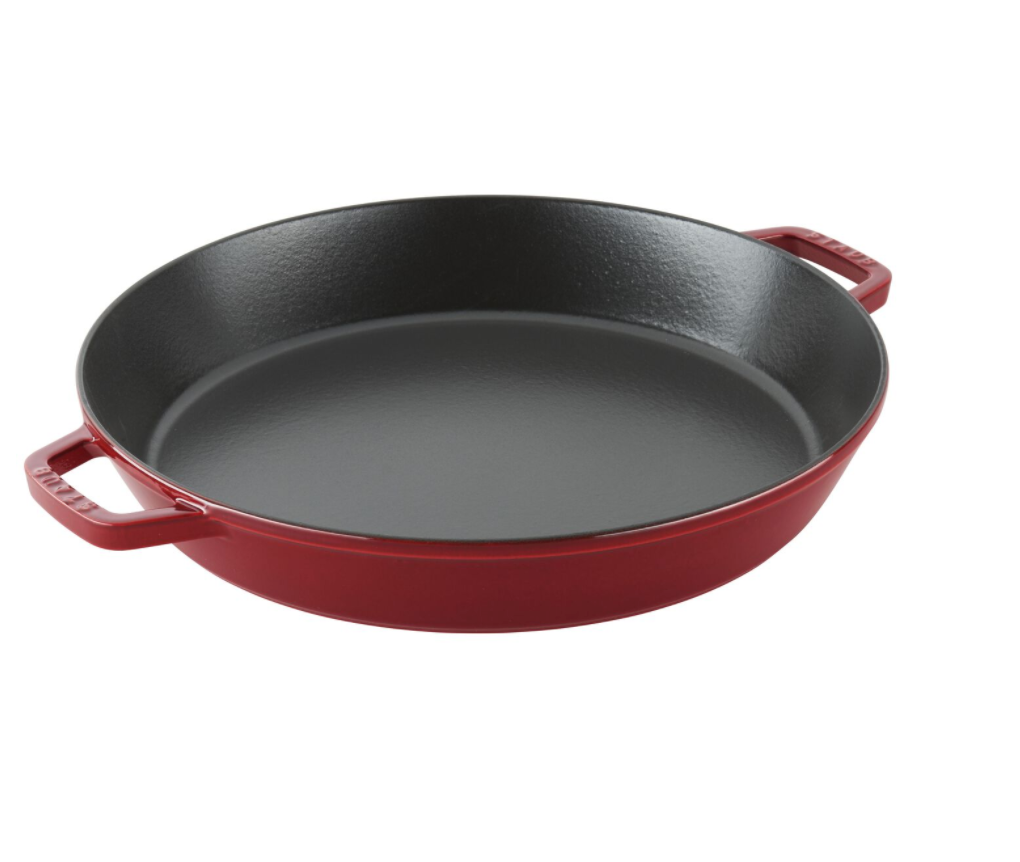 STAUB CAST IRON 15.75 INCH, DOUBLE HANDLE FRY PAN