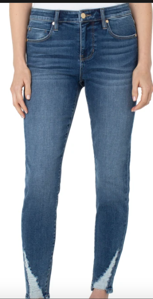 ABBY ANKLE SKINNY WITH SHREDDED HEM