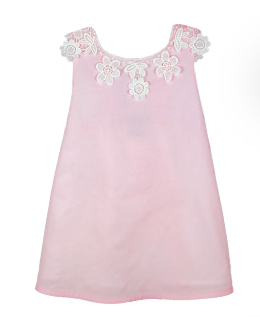 Cotton Baby Sundress with Big Floral Lace Detail