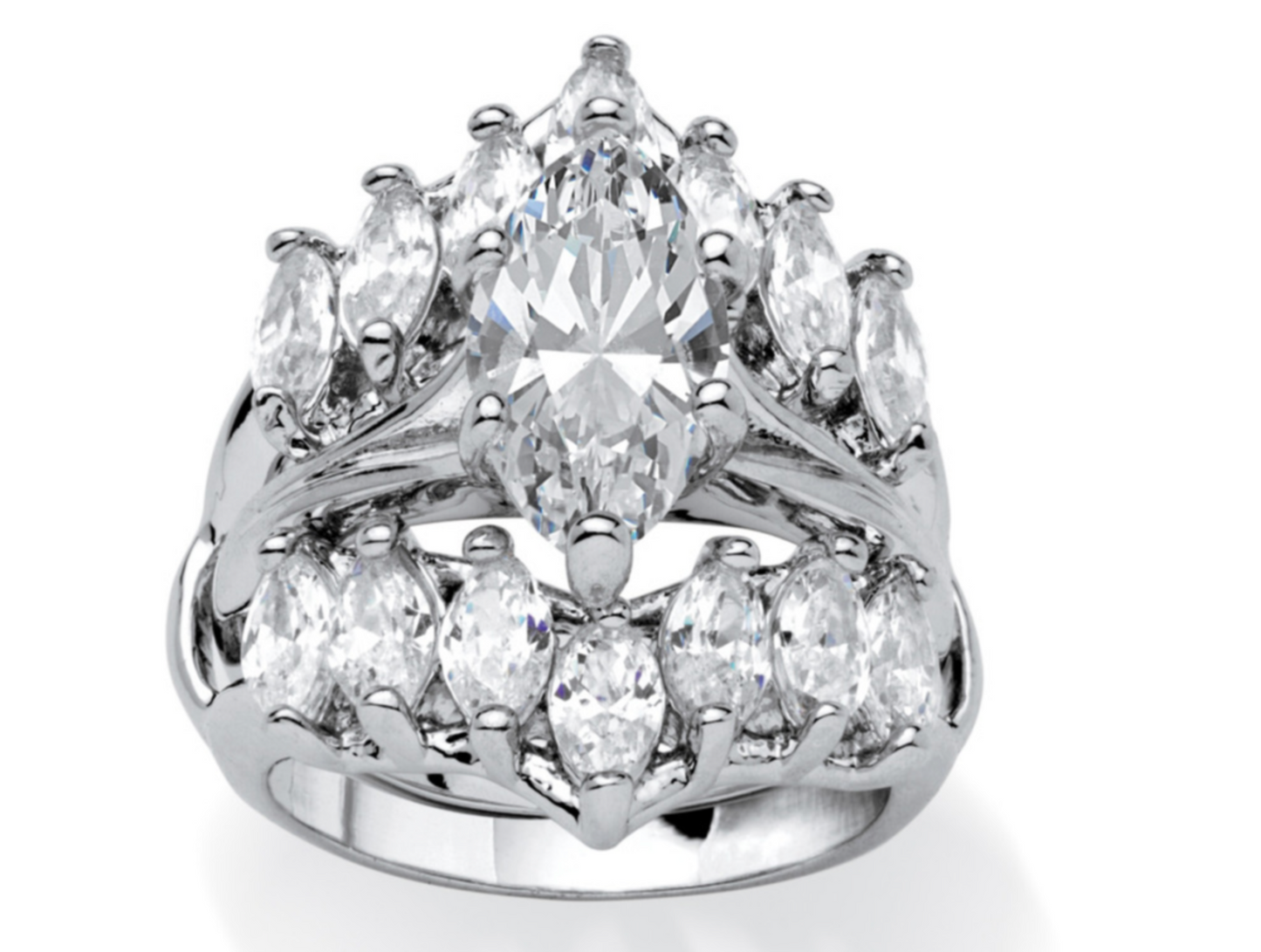 Marquise-Cut Cubic Zirconia Jacket Bridal Set 5.98 TCW