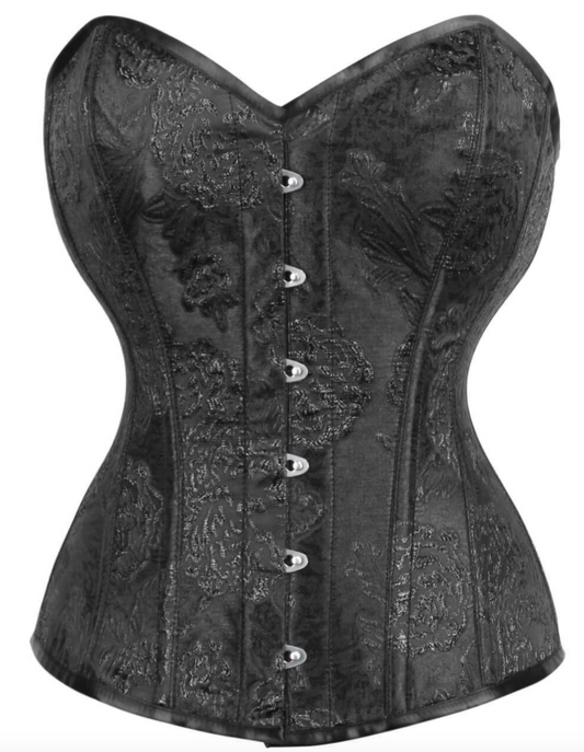 Black Brocade Custom Made Waist Reducing Corset