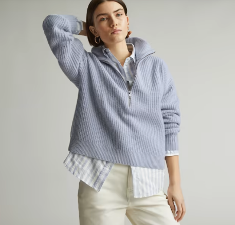 The Felted Merino Half Zip Sweater