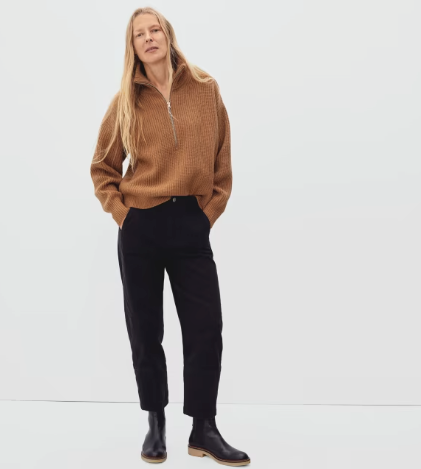 The Felted Merino Half Zip Sweater