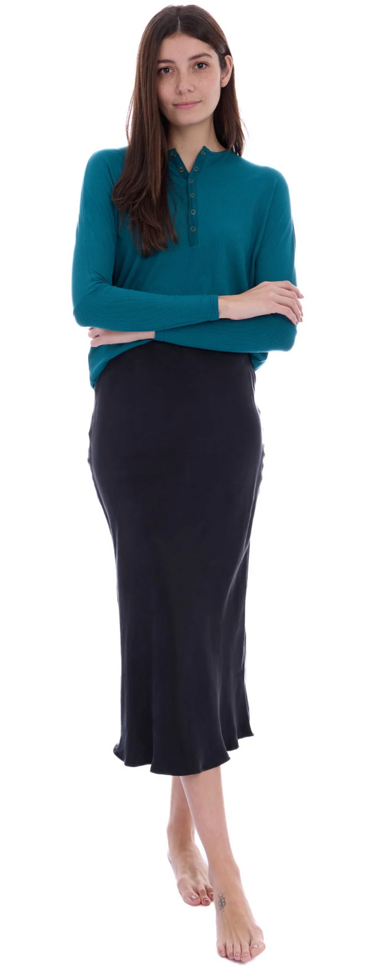 Turquoise Henley Dolman Tee