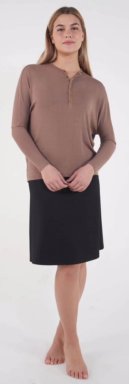 Turquoise Henley Dolman Tee