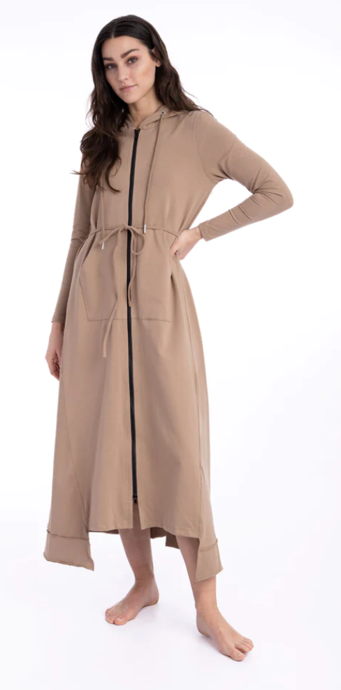 Brown Maxi Sweatshirt Dress