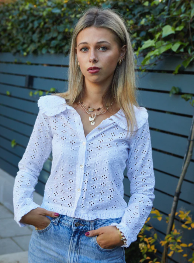 Long Sleeve Bonnie Blouse - White