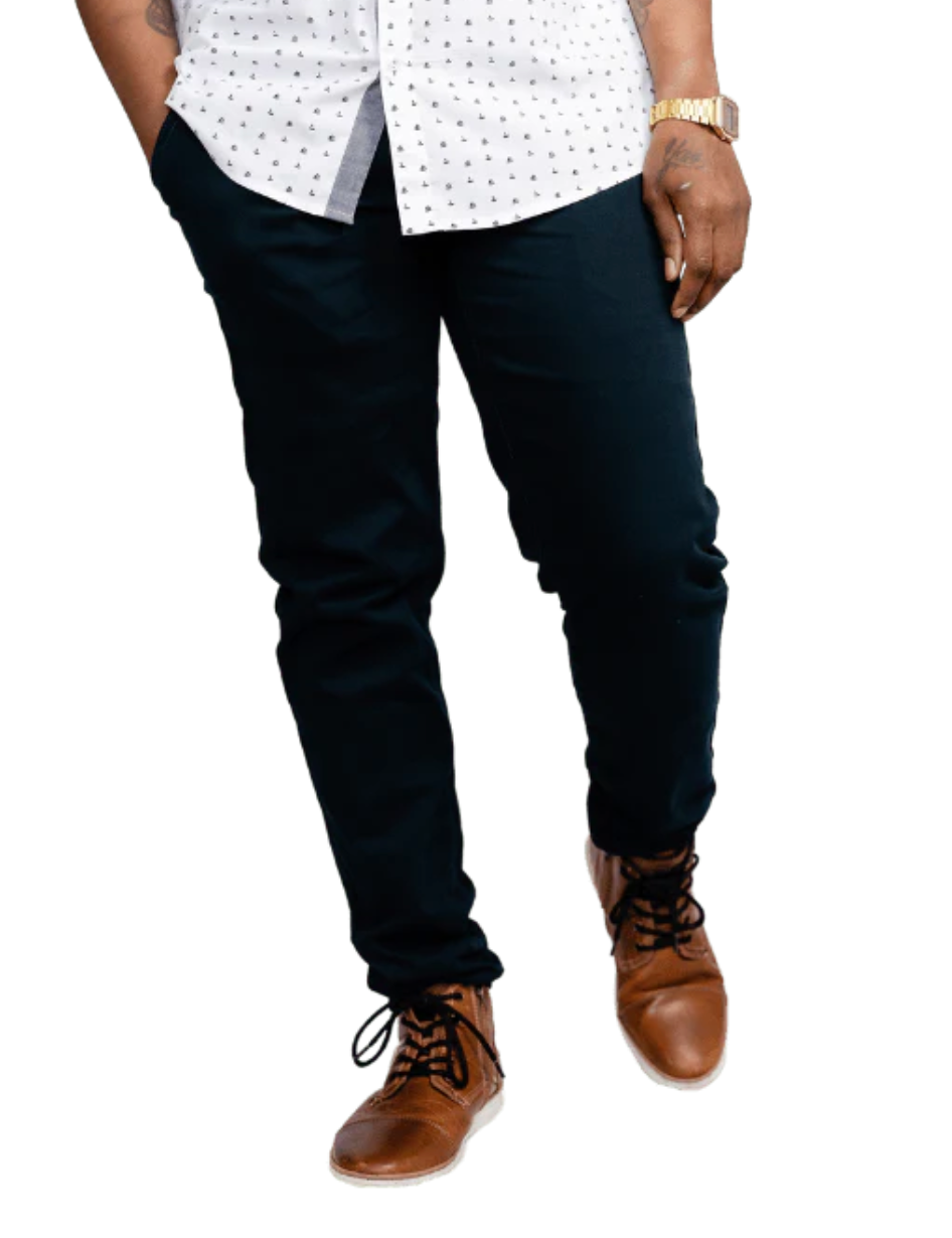 SLIM BLACK CHINO PANTS