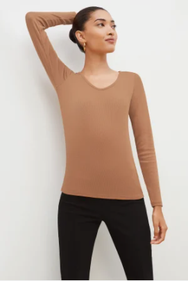 The Marcia T-Shirt—Fine Ribbed Cotton