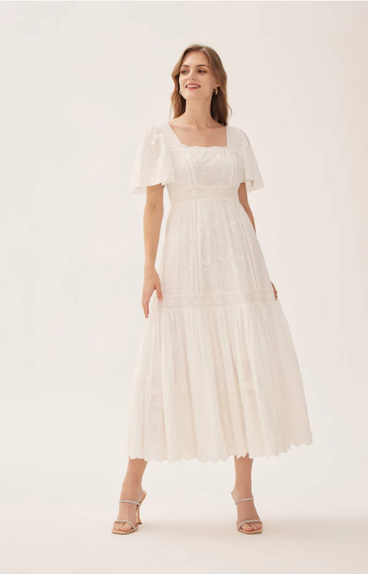 Jolie Mixed Lace Maxi Dress