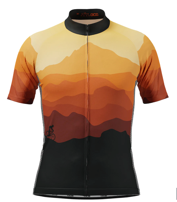 Men's Ride Free Sunset Short Sleeve Cycling Jersey