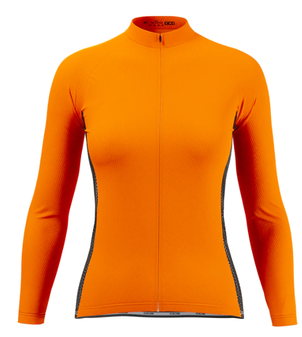 Women's High Viz Plain Colour Long Sleeve Cycling Jersey